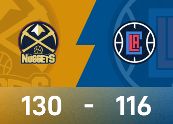 NBA 경기 보고서: 요키치 55득점, 12리바운드, 6어시스트, 너겟츠가 클리퍼스를 130-116으로 이겼습니다.